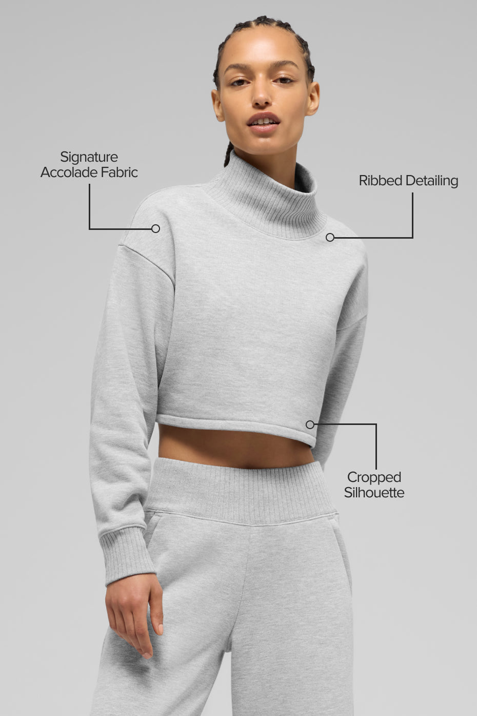 Alo Yoga Cropped Serenity Coverup - Athletic Heather Grey