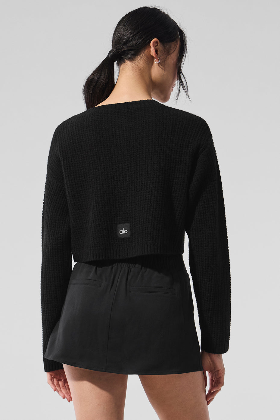 Alo Yoga Cashmere Plush Waffle Cardigan - Black