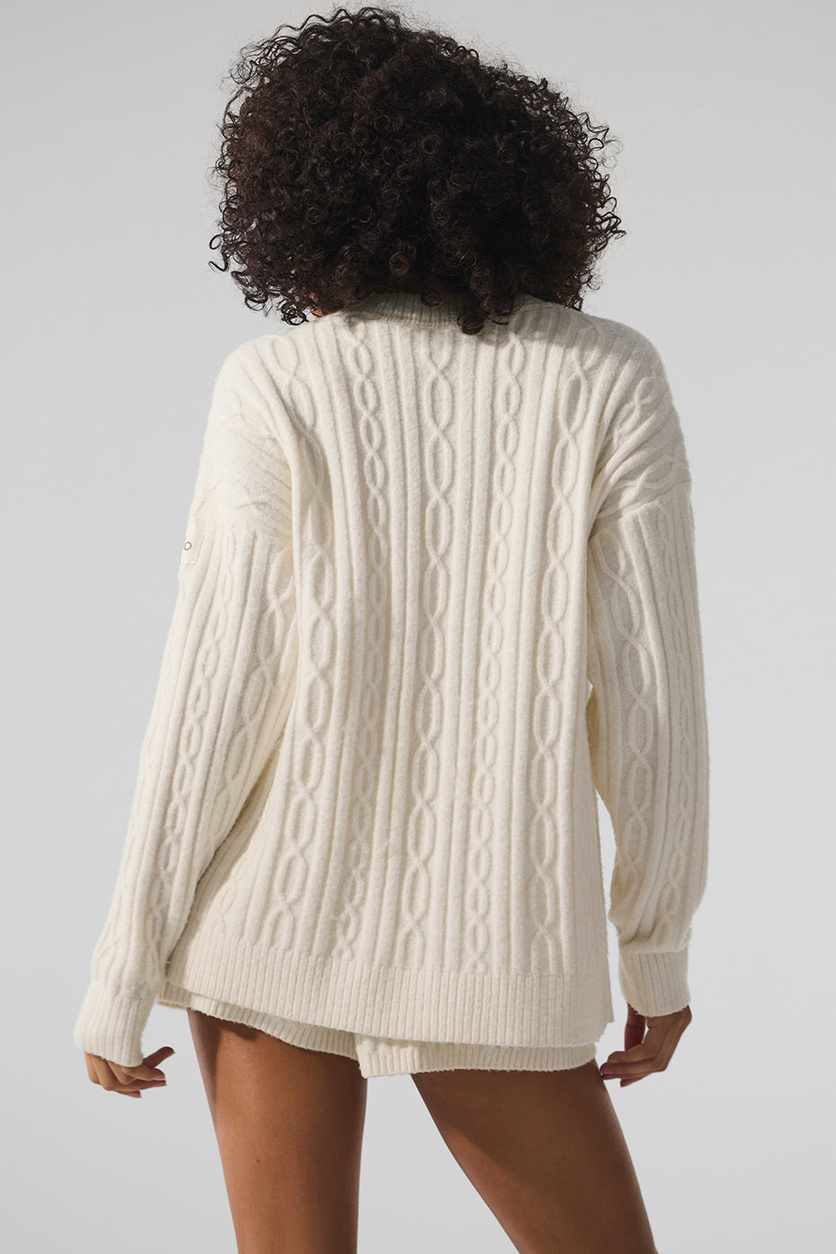 Alo Yoga Cable Knit Winter Bliss Cardigan - Ivory