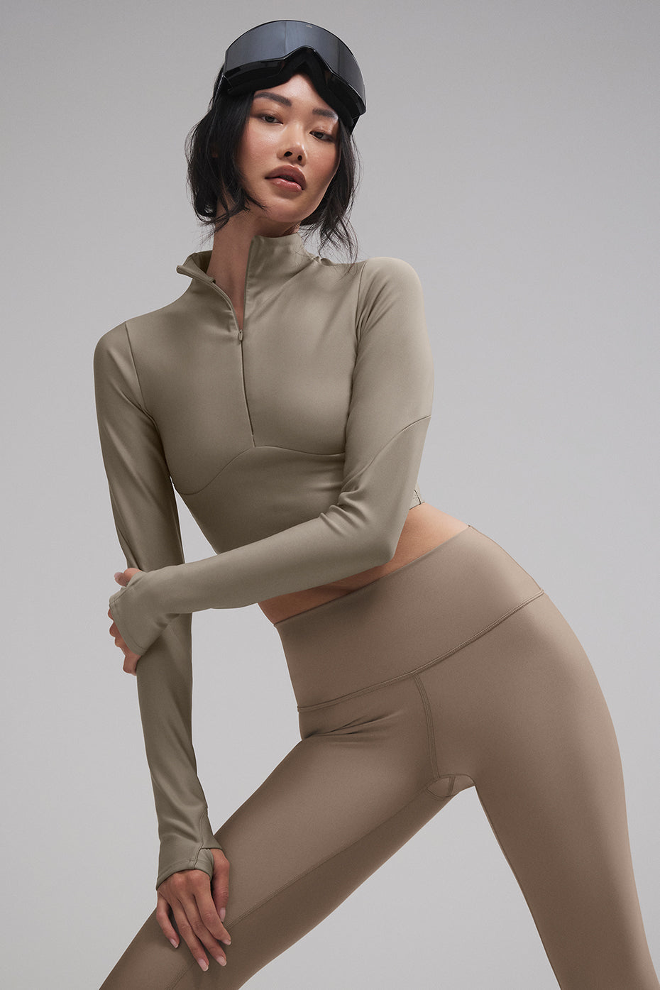 Alo Yoga Airlift Winter Warm Ski Time Long Sleeve - Light Cocoa