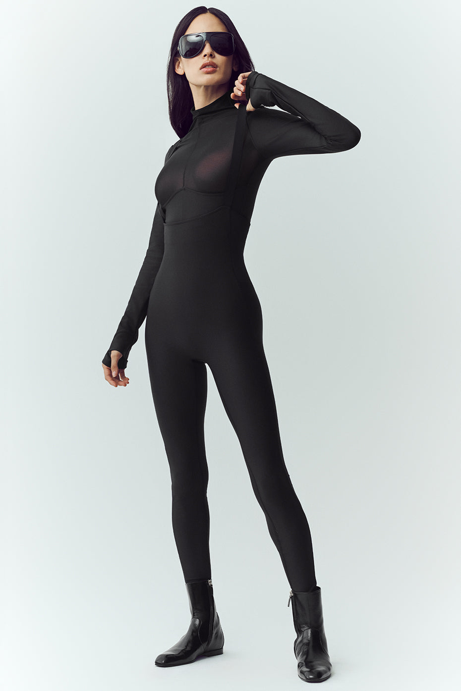 Alo Yoga Airlift Winter Warm Mesh Ski Time Long Sleeve - Black