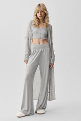 Alo Yoga Sheer Cashmere Long Cardigan - Athletic Heather Grey