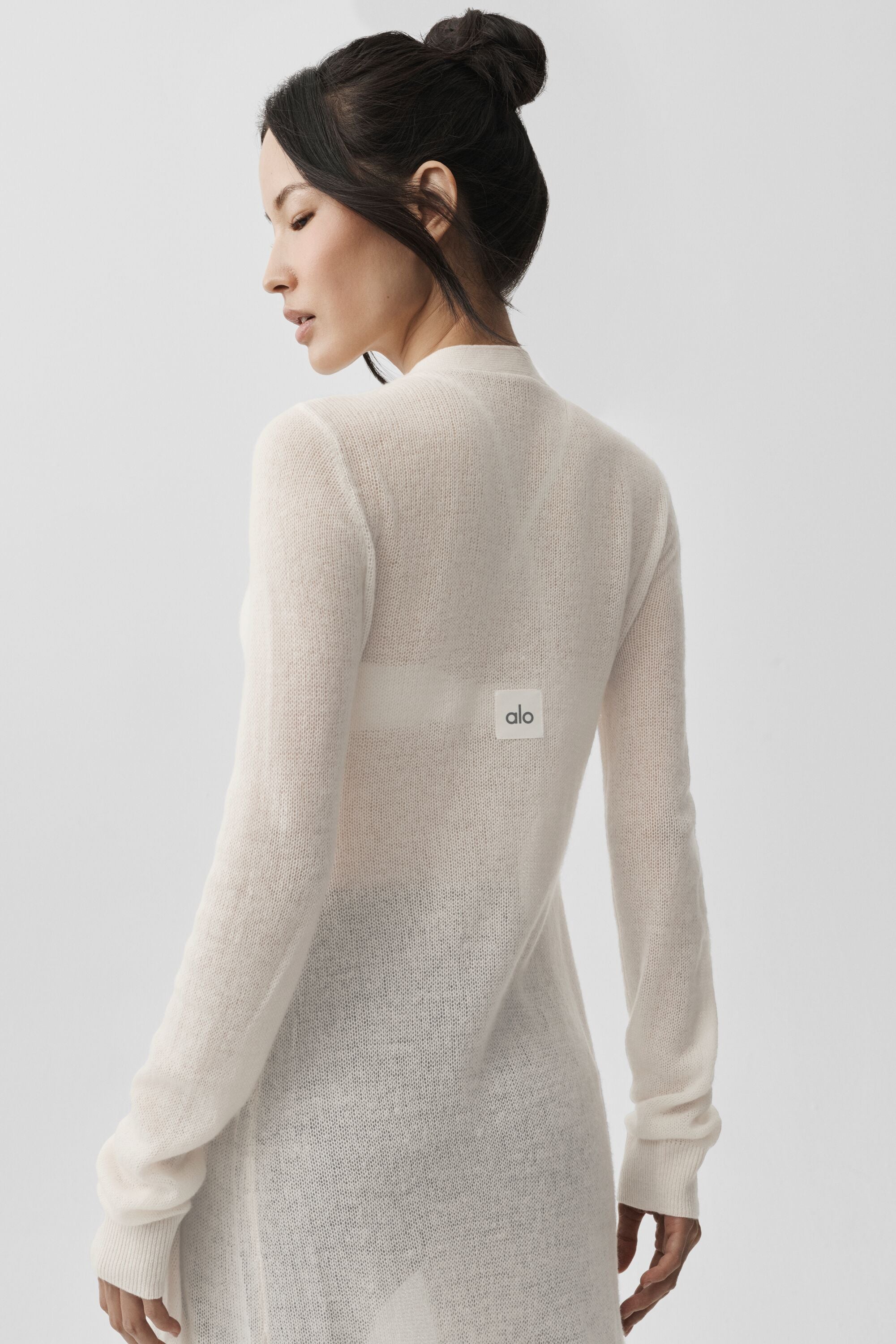 Alo Yoga Sheer Cashmere Long Cardigan - Ivory