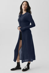 Alo Yoga Sheer Cashmere Long Cardigan - Navy