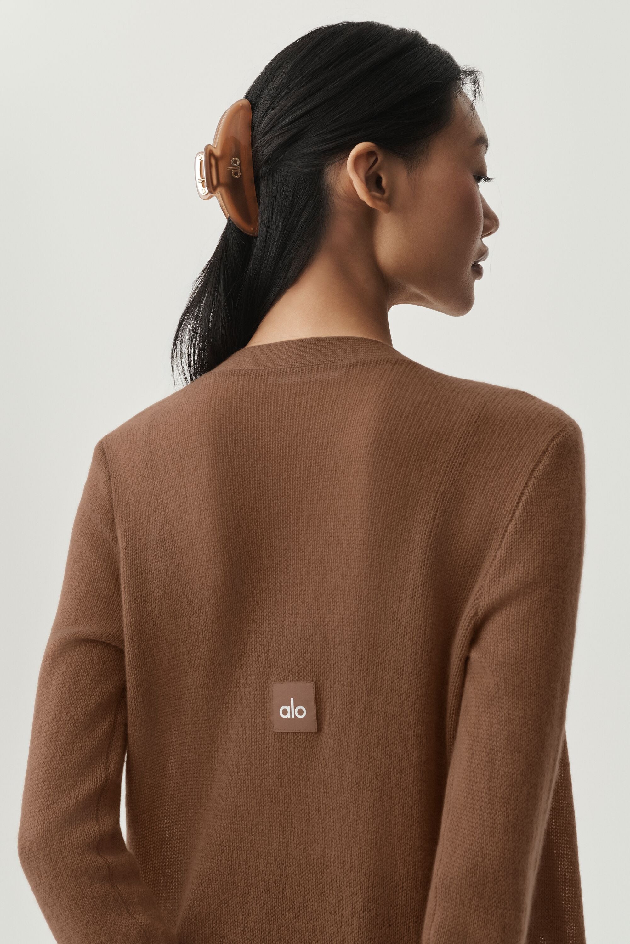 Alo Yoga Sheer Cashmere Long Cardigan - Sun Kissed Brown