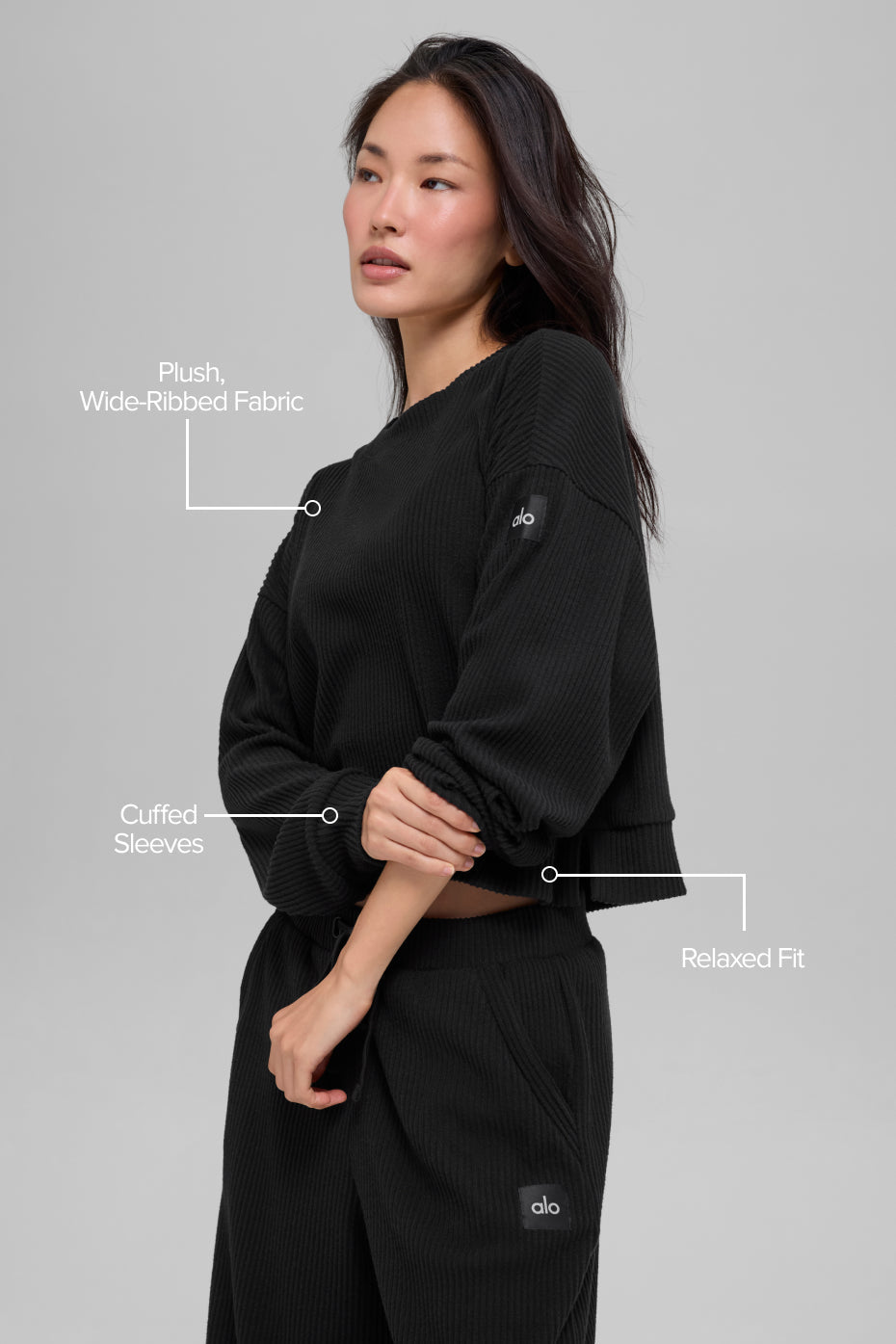 Alo Yoga Muse Crew Neck Pullover - Black