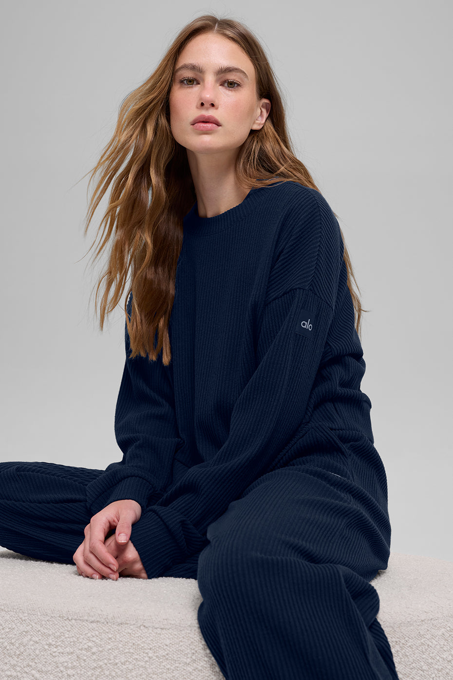 Alo Yoga Muse Crew Neck Pullover - Navy