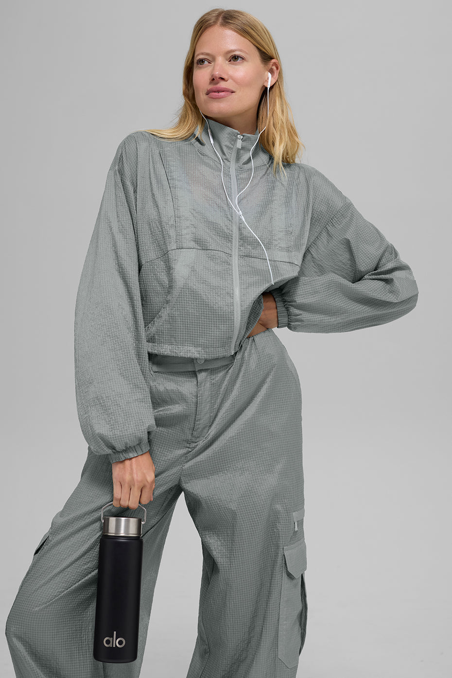 Alo Yoga Game Time Full Zip Jacket - Lunar Grey
