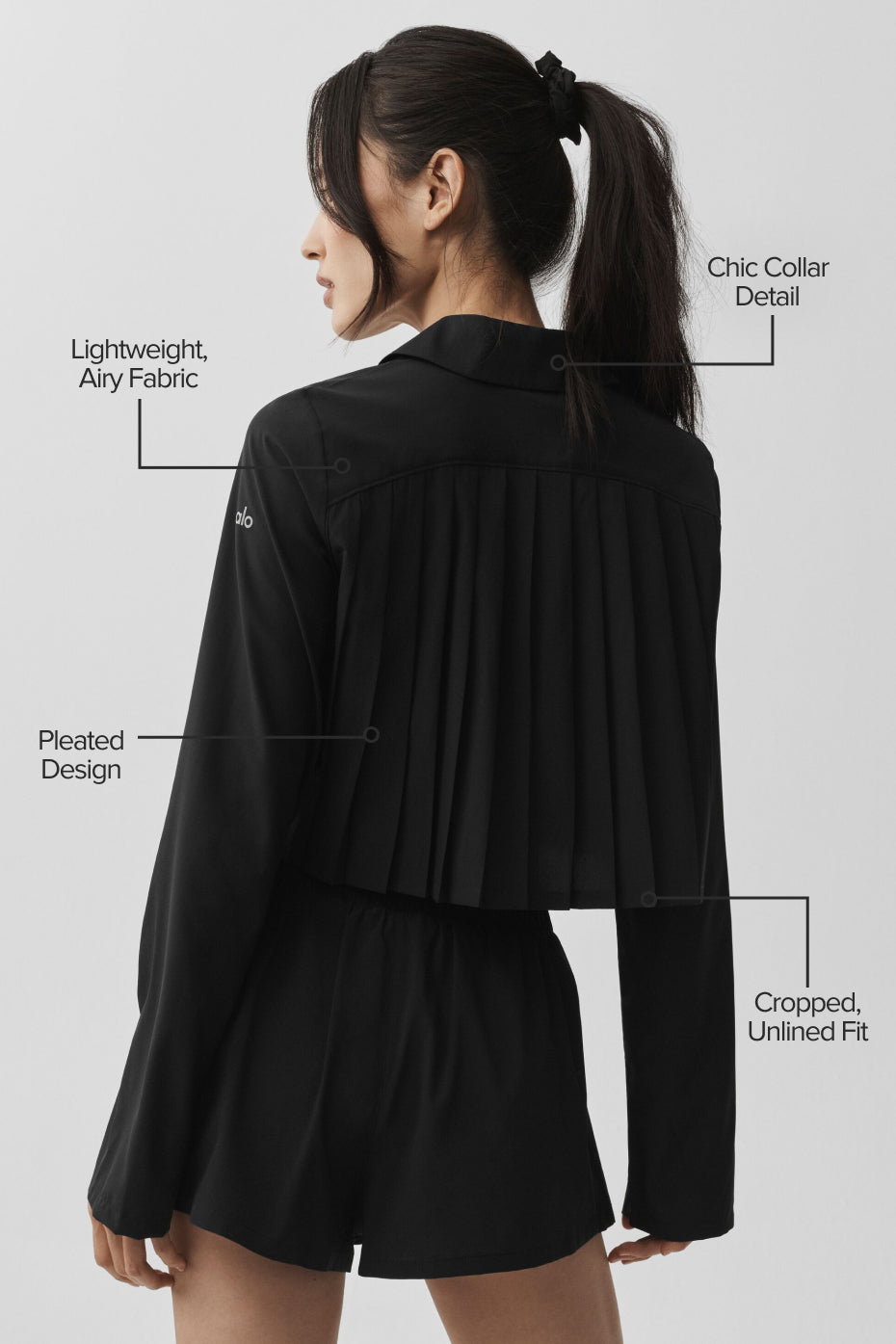 Alo Yoga Cropped Unmatched Long Sleeve - Black