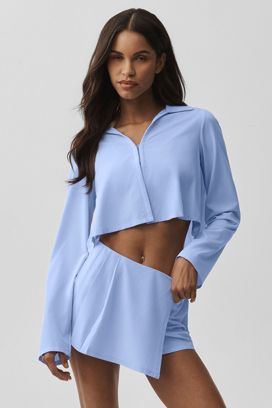 Alo Yoga Cropped Unmatched Long Sleeve - Light Provence Blue