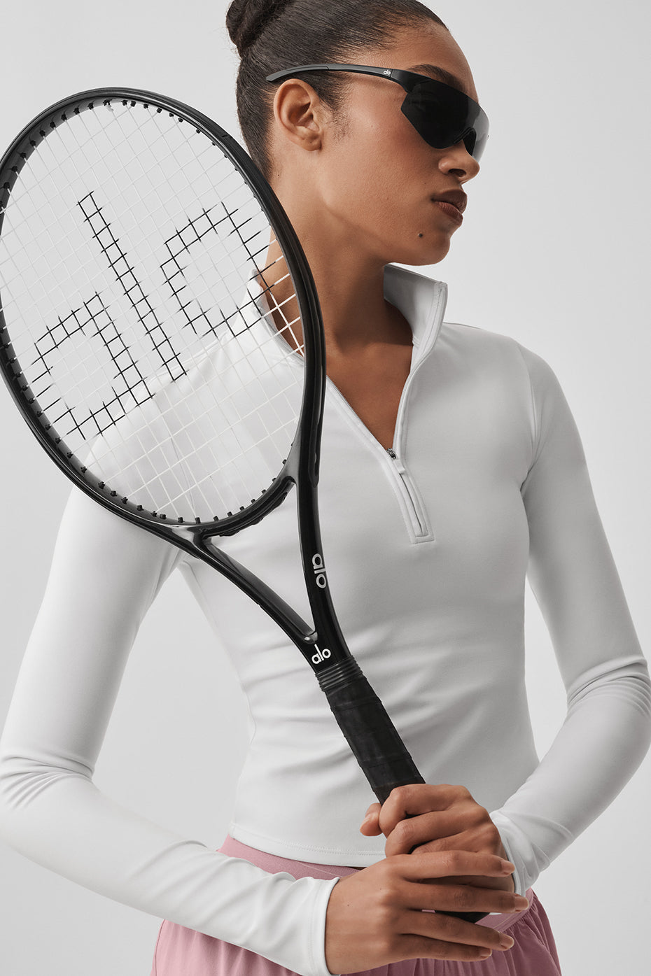 Alo Yoga ALO Softsculpt Precision 1/4 Zip Long Sleeve - White