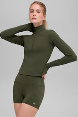 Alo Yoga ALO Softsculpt Precision 1/4 Zip Long Sleeve - Green Olive