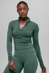 Alo Yoga ALO Softsculpt Precision 1/4 Zip Long Sleeve - Clover Green