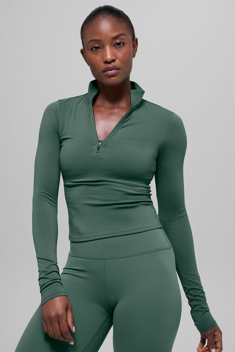 Alo Yoga ALO Softsculpt Precision 1/4 Zip Long Sleeve - Clover Green