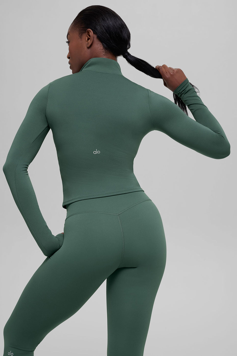 Alo Yoga ALO Softsculpt Precision 1/4 Zip Long Sleeve - Clover Green