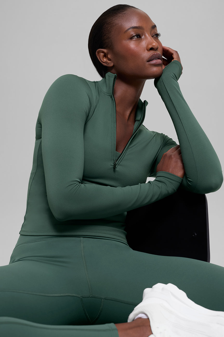 Alo Yoga ALO Softsculpt Precision 1/4 Zip Long Sleeve - Clover Green
