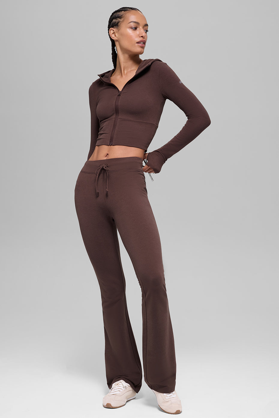 Alo Yoga Sway Full Zip Hoodie - Brownstone