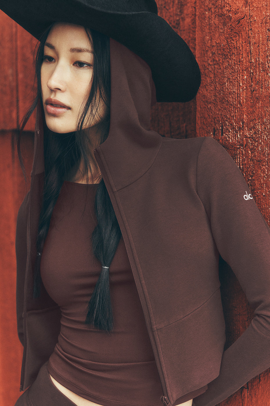 Alo Yoga Sway Full Zip Hoodie - Brownstone