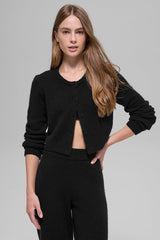 Alo Yoga Wool Cashmere New Class Cropped Cardigan - Black