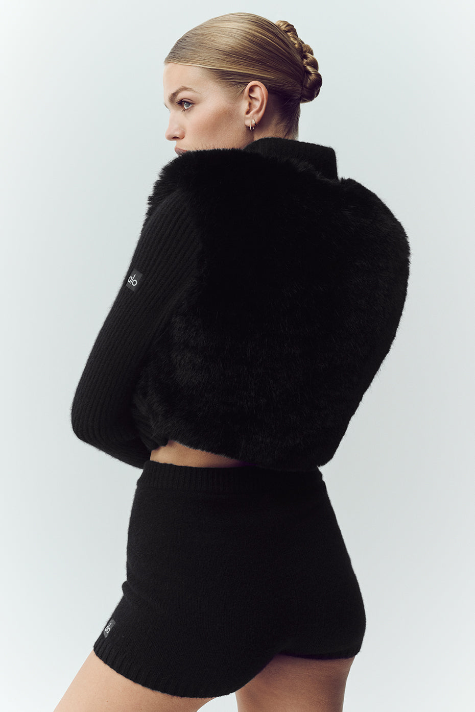 Alo Yoga Faux Fur Cashmere Northstar Full Zip - Black