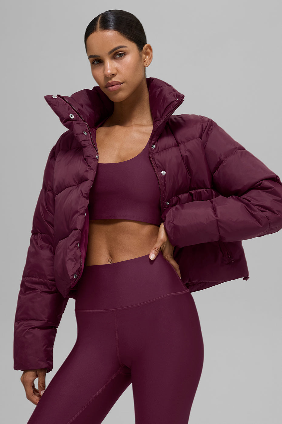 Alo Yoga Gold Rush Puffer - Burgundy