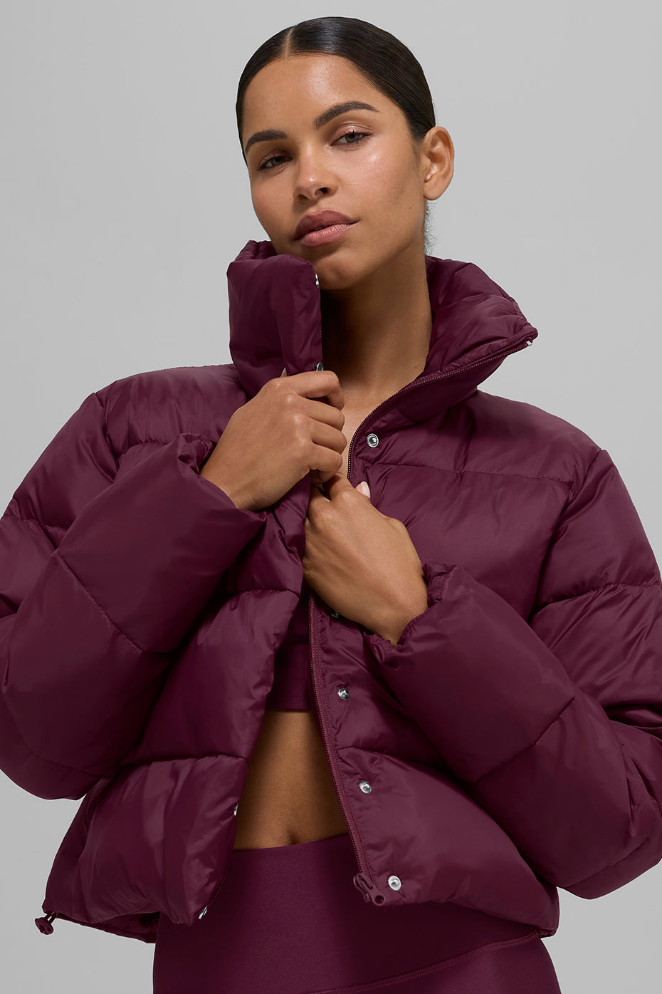 Alo Yoga Gold Rush Puffer - Burgundy