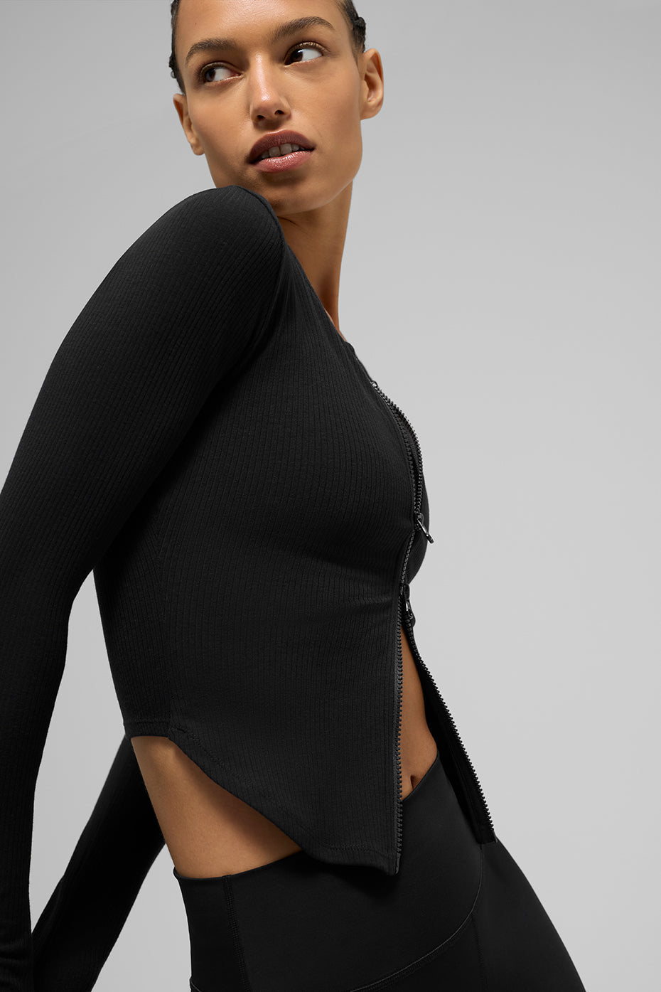 Alo Yoga Ribbed Stardust Long Sleeve - Black