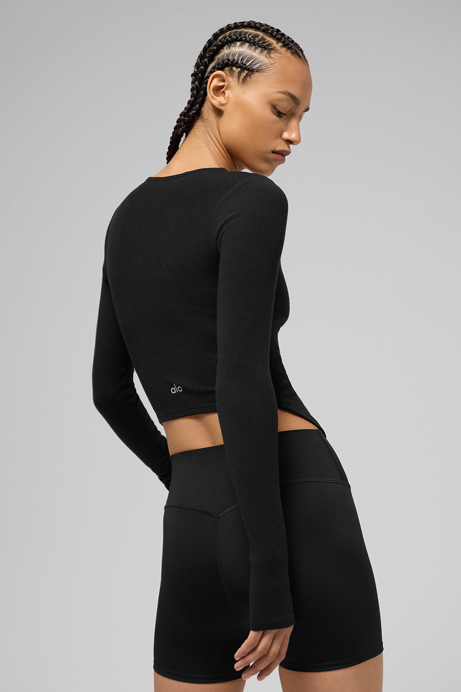 Alo Yoga Ribbed Stardust Long Sleeve - Black