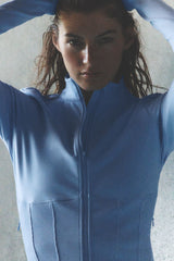 Alo Yoga Airbrush Corset Full Zip Jacket - Light Provence Blue