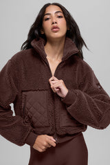 Alo Yoga Sherpa Edge Bomber - Brownstone