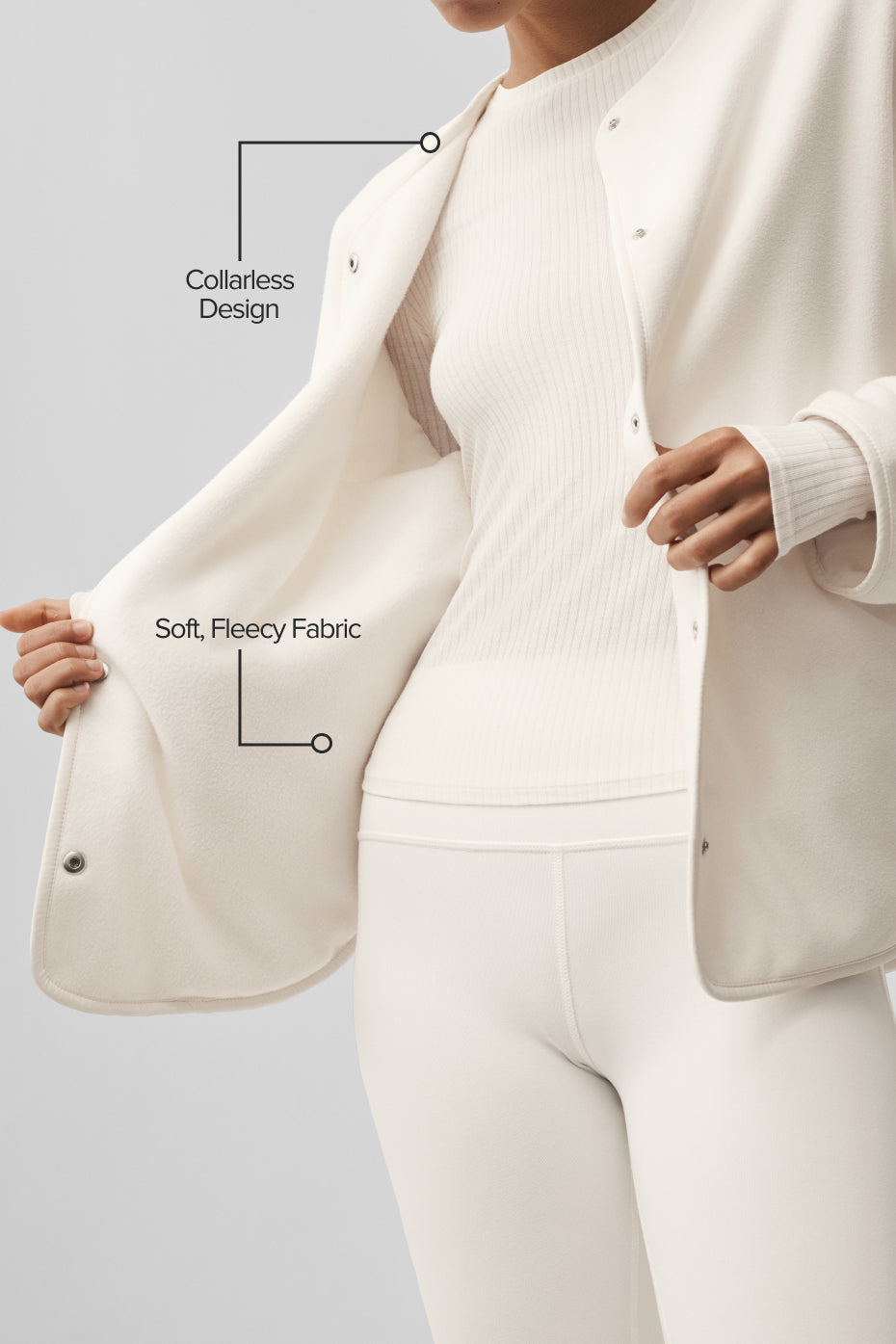 Alo Yoga Polar Fleece Take Note Jacket - Ivory