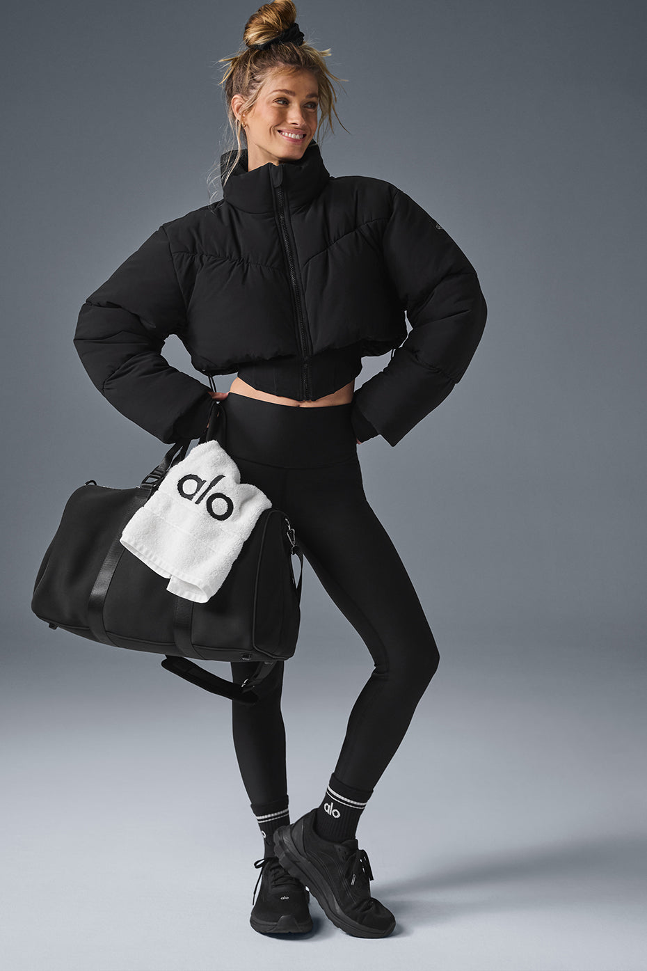Alo Yoga Main Act Corset Puffer - Black