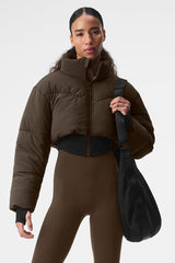 Alo Yoga Main Act Corset Puffer - Espresso/Black