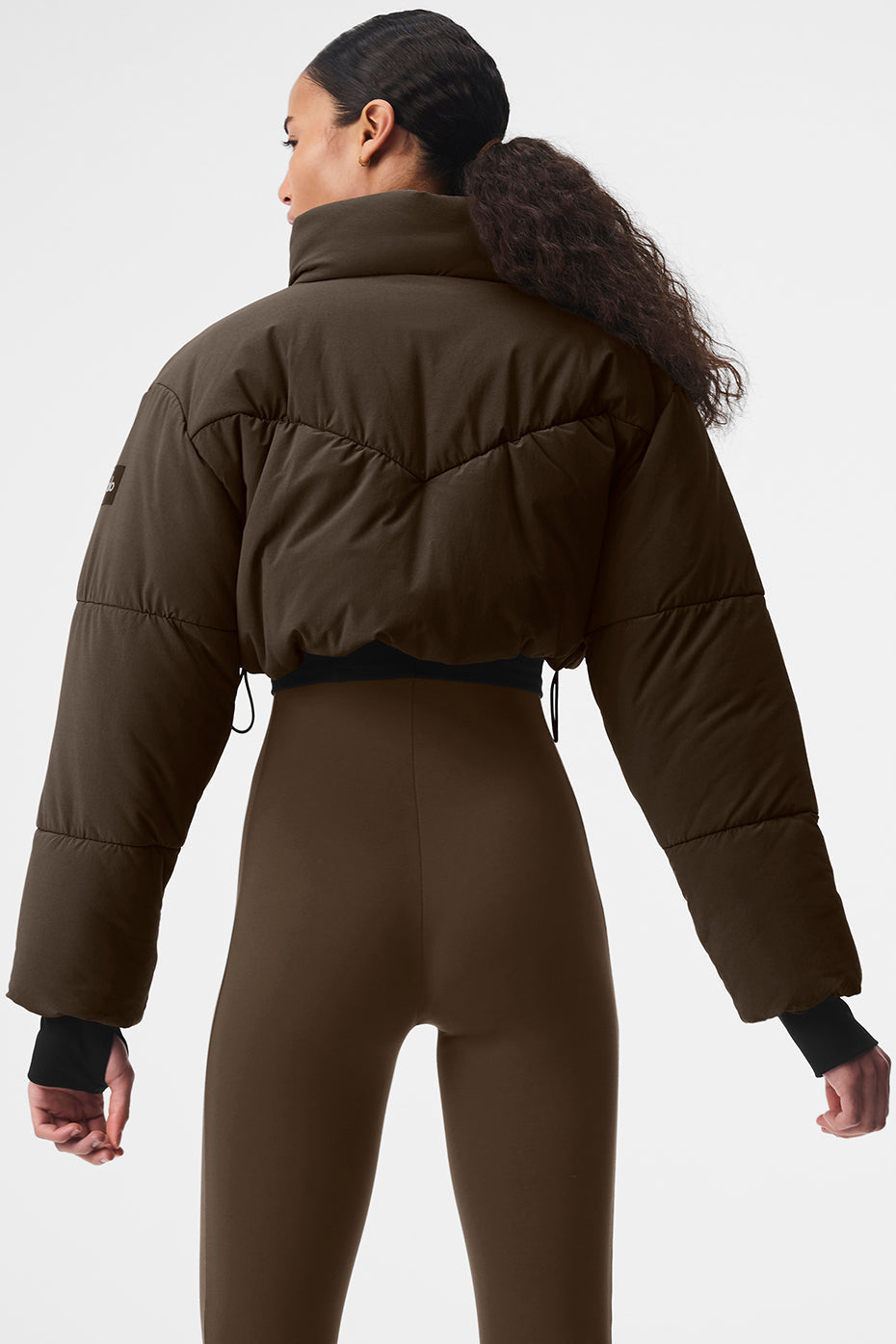 Alo Yoga Main Act Corset Puffer - Espresso/Black