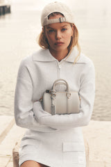 Alo Yoga Scholar Knit Cropped Full Zip Jacket - White Heather