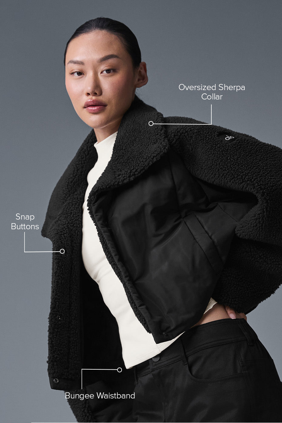 Alo Yoga Sherpa Cozy Escape Puffer - Black/Black