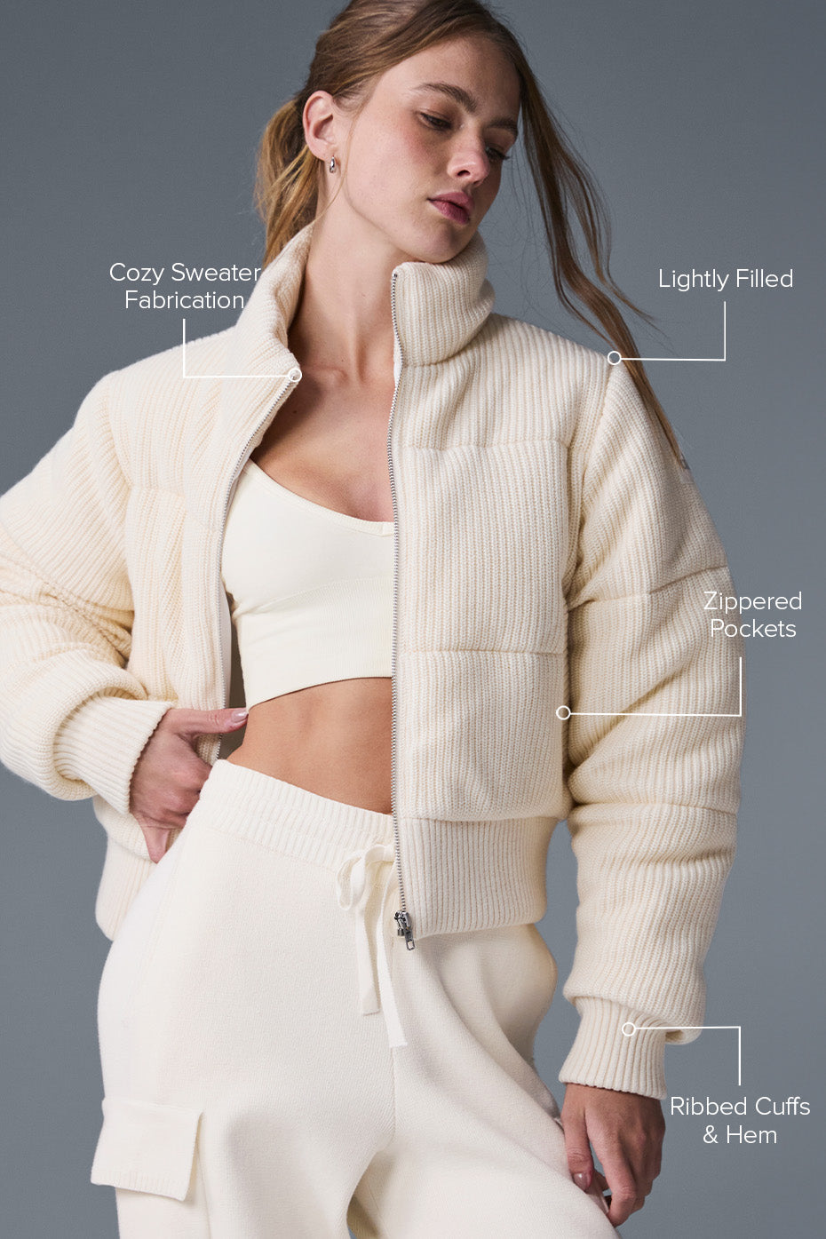 Alo Yoga Darling Sweater Puffer - Ivory