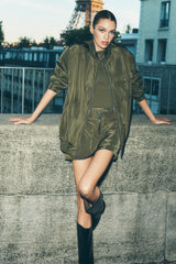 Alo Yoga Work It Bomber - Green Olive