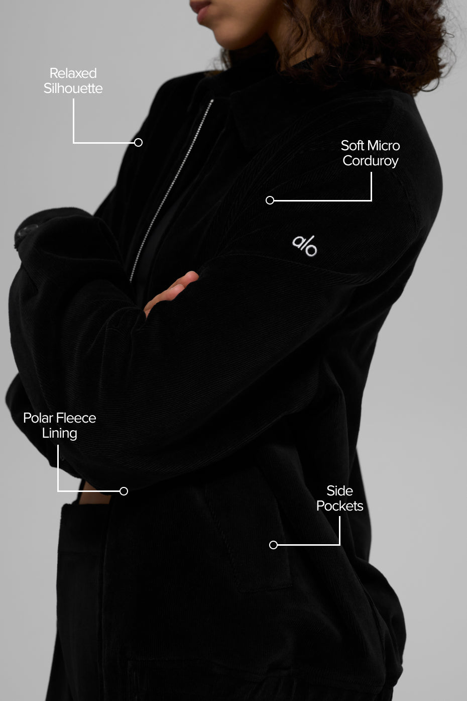 Alo Yoga Micro Corduroy On Duty Jacket - Black
