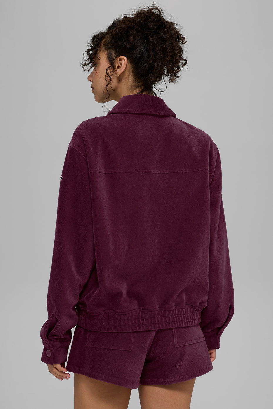 Alo Yoga Micro Corduroy On Duty Jacket - Burgundy
