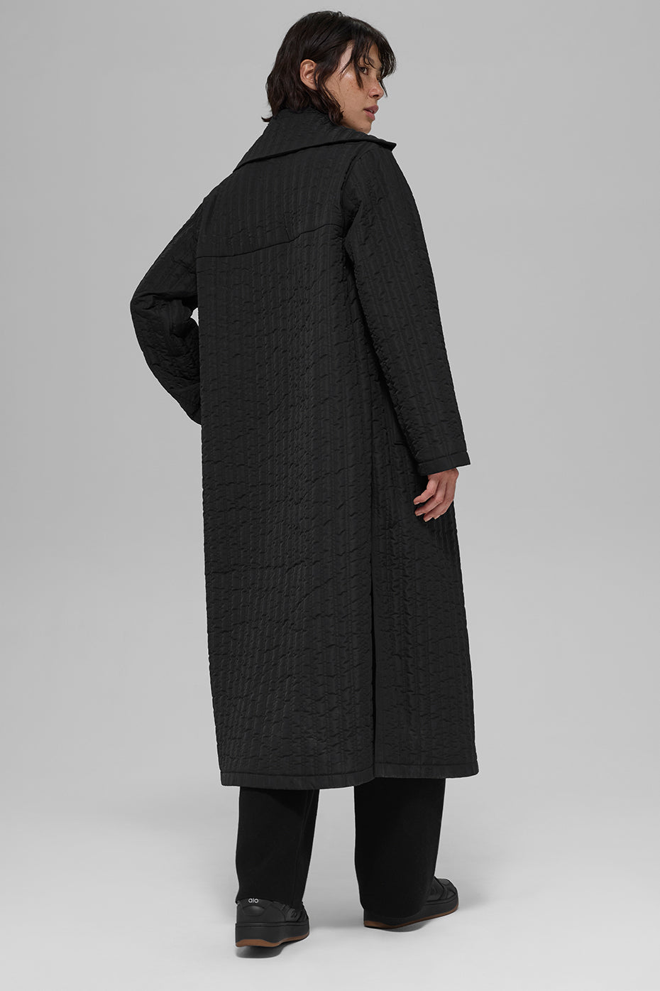 Alo Yoga Quilted Skyline Long Coat - Black