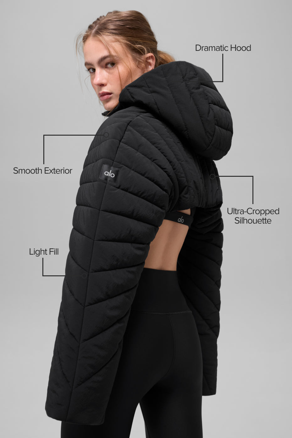 Alo Yoga Quilted Starlight Puffer Shrug - Black