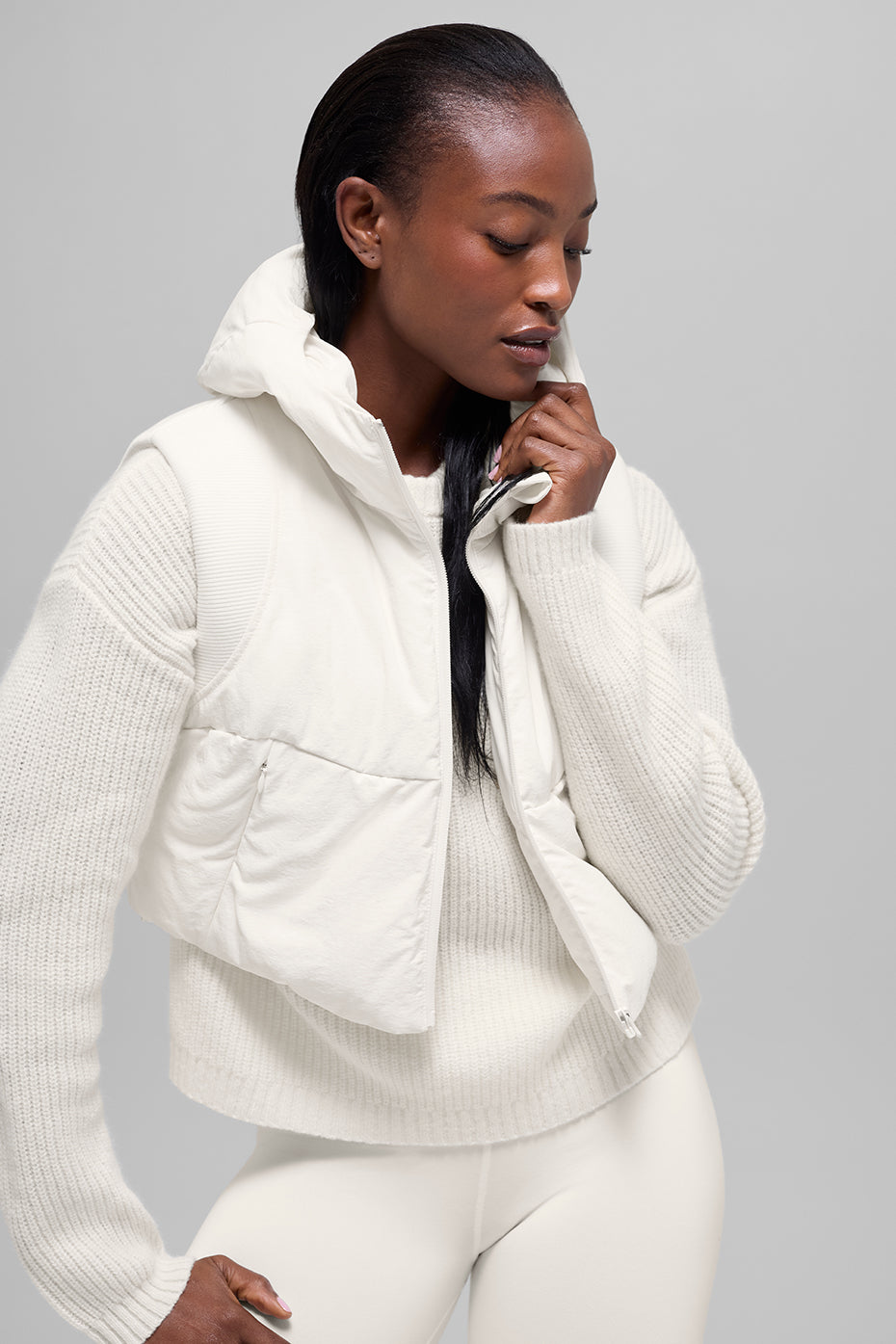 Alo Yoga Fast Lane Puffer Vest - Ivory