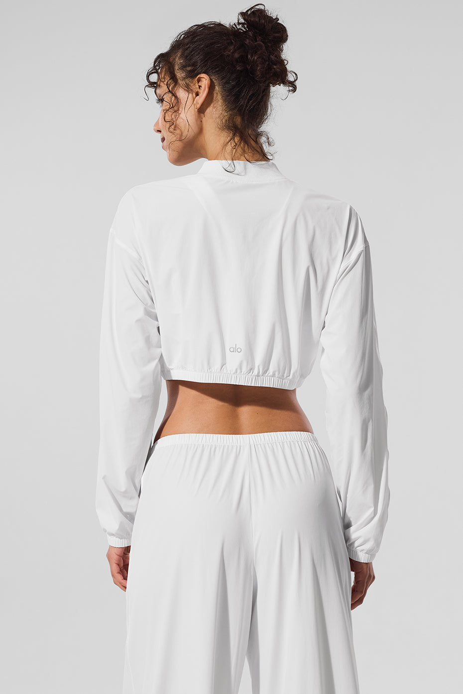Alo Yoga Cropped Breezy Full-Zip Cover Up - White