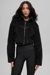 Alo Yoga Sherpa Cropped Slope Side Jacket - Black