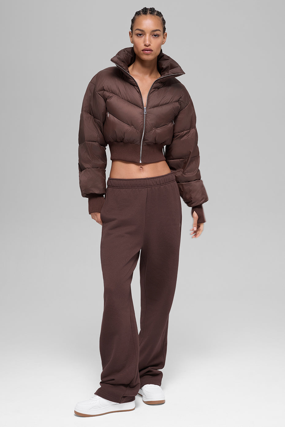 Alo Yoga Cropped Atmosphere Puffer - Brownstone
