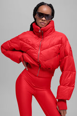 Alo Yoga Cropped Atmosphere Puffer - Bright Red