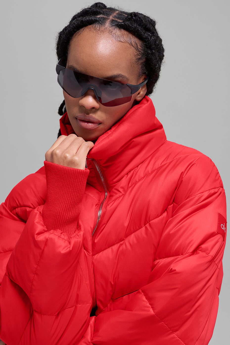 Alo Yoga Cropped Atmosphere Puffer - Bright Red