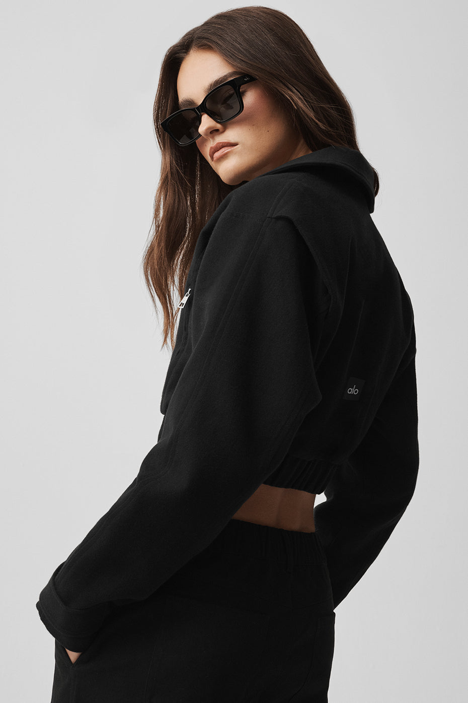 Alo Yoga Cropped Cosmopolitan Jacket - Black