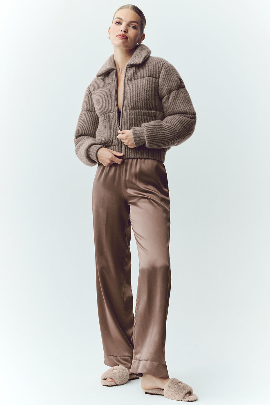 Alo Yoga Cashmere Northstar Sweater Puffer - Alpine Cocoa Heather